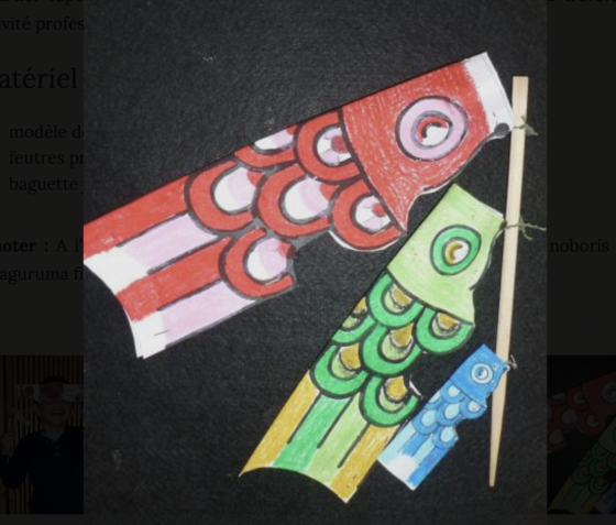Anniversaire culture japonaise - fabrication d’une carpe - 7/17 ans - Paris 15e
