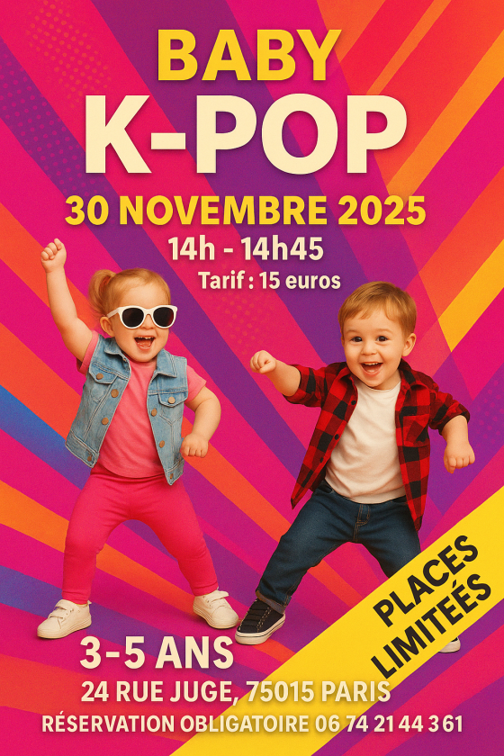 Atelier Baby K-Pop : Initiation danse moderne - 3/5 an - Paris 15e