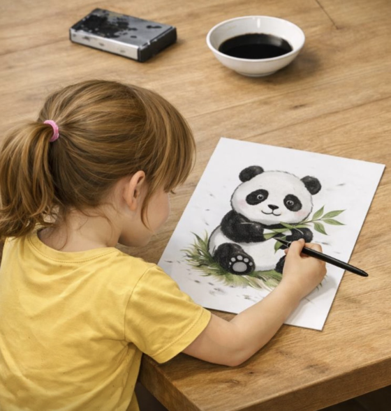 Atelier en DUO Réalisation d’un panda à l’encre de Chine 1h - 4/99 ans - Paris 15ème