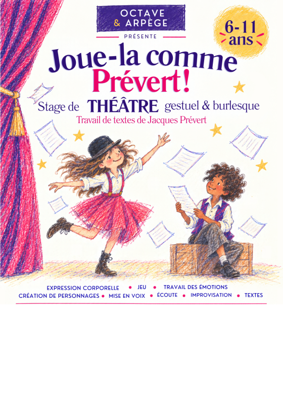 Stage de théâtre - 6/11 ans - Paris 8e