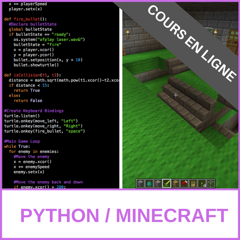 Stage Python Minecraft 1h30X5j - 10/14ans - En visio
